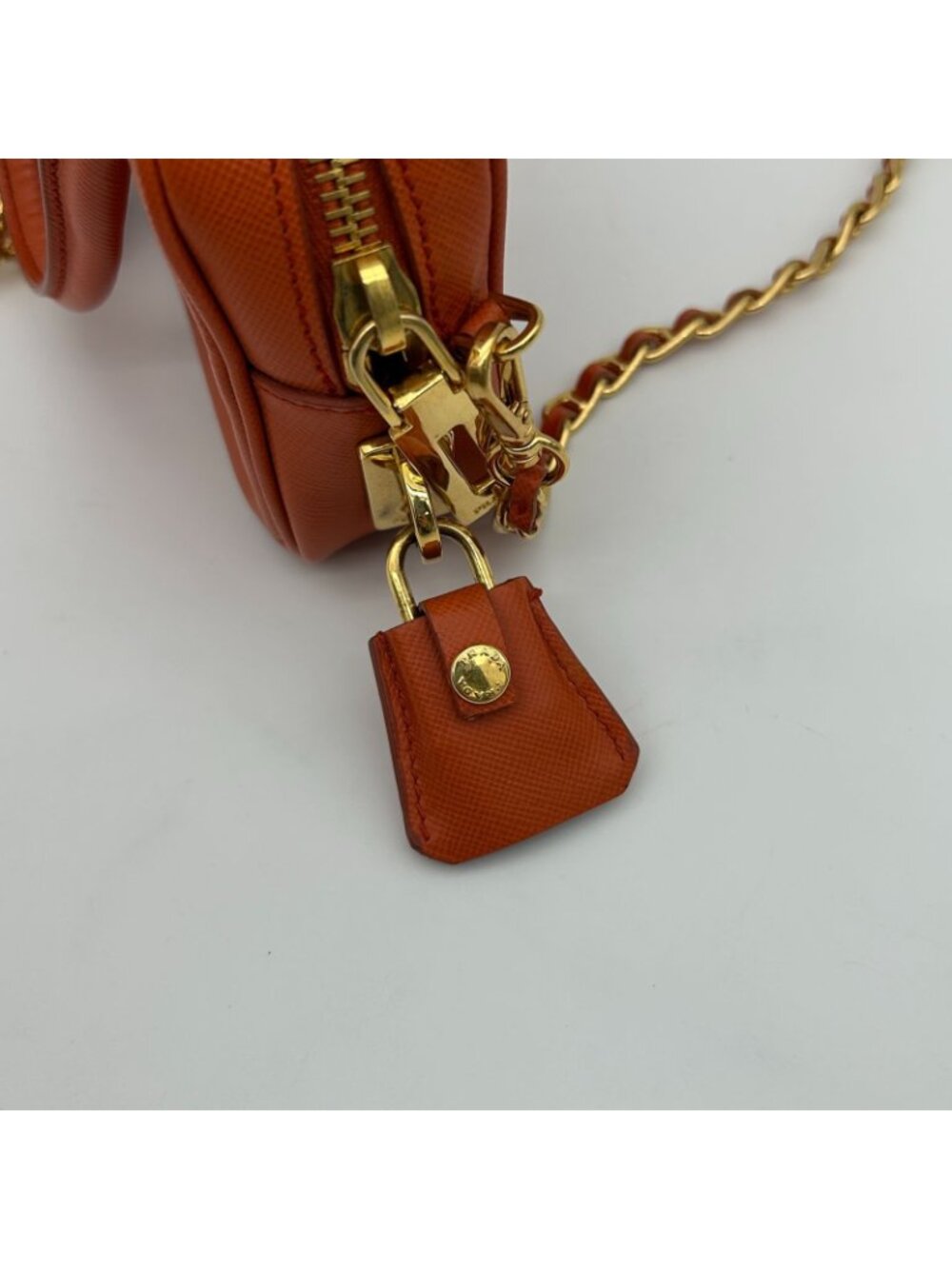 Prada Orange Saffiano Leather Shoulder - Picture 5 of 15
